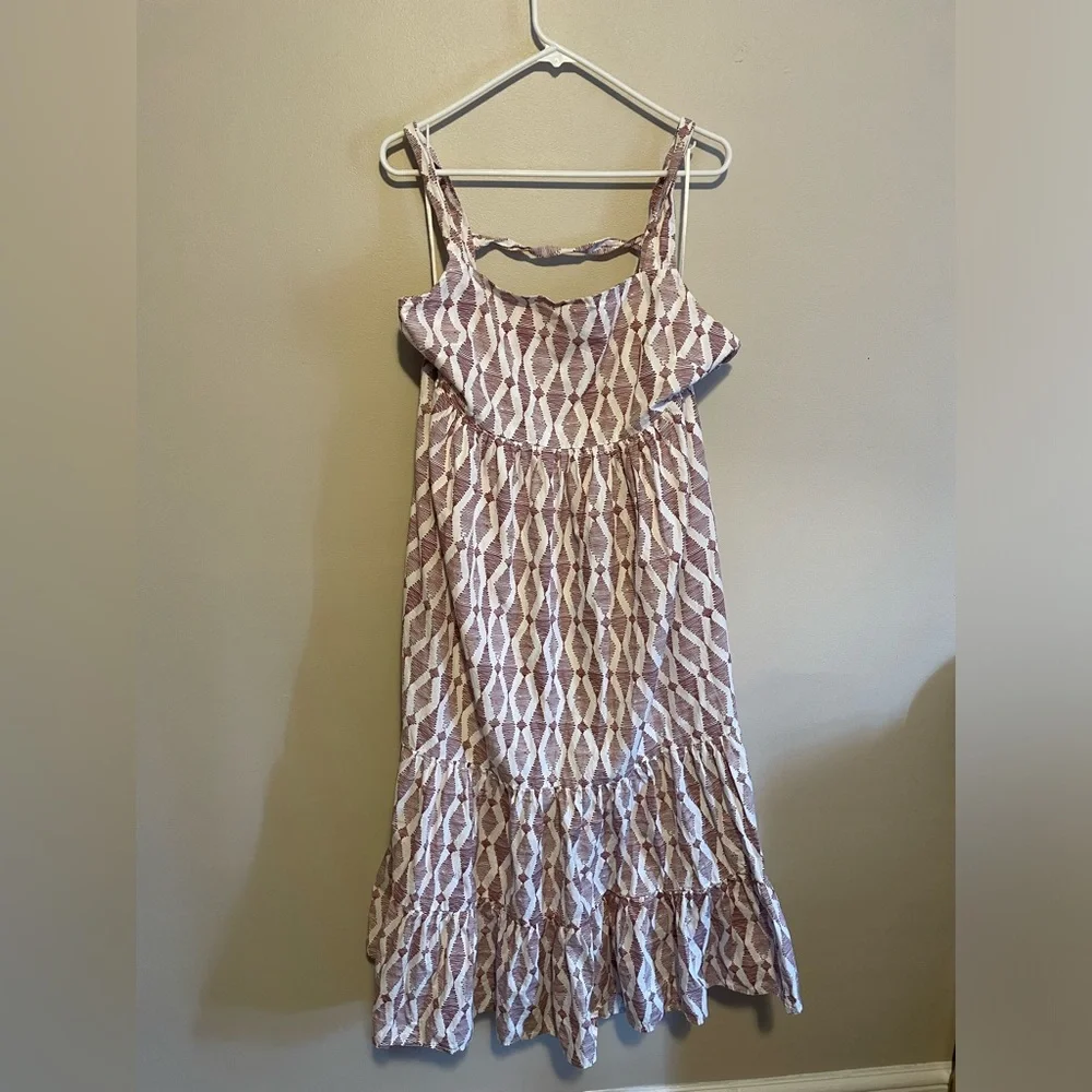 Anthropologie Square-Neck Tiered Midi Dress Size X-Large - Picture 3 of 9